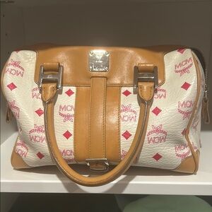 MCM Tan and White Women's Bag